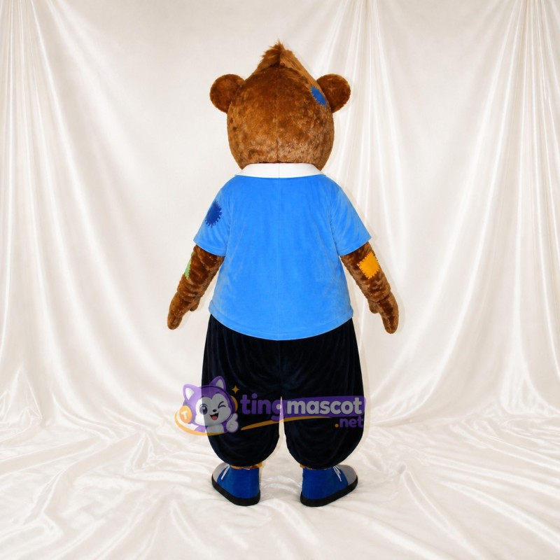 Équipe Athlète ours en uniforme Costume de mascotte intégral pour adultes Événements sportifs