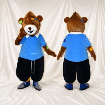 Équipe Athlète ours en uniforme Costume de mascotte intégral pour adultes Événements sportifs