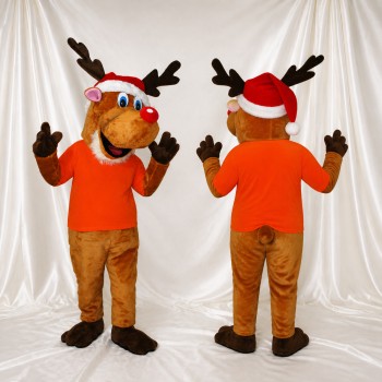 Holiday Reindeer Mascot Costume Full Body for Adults Christmas