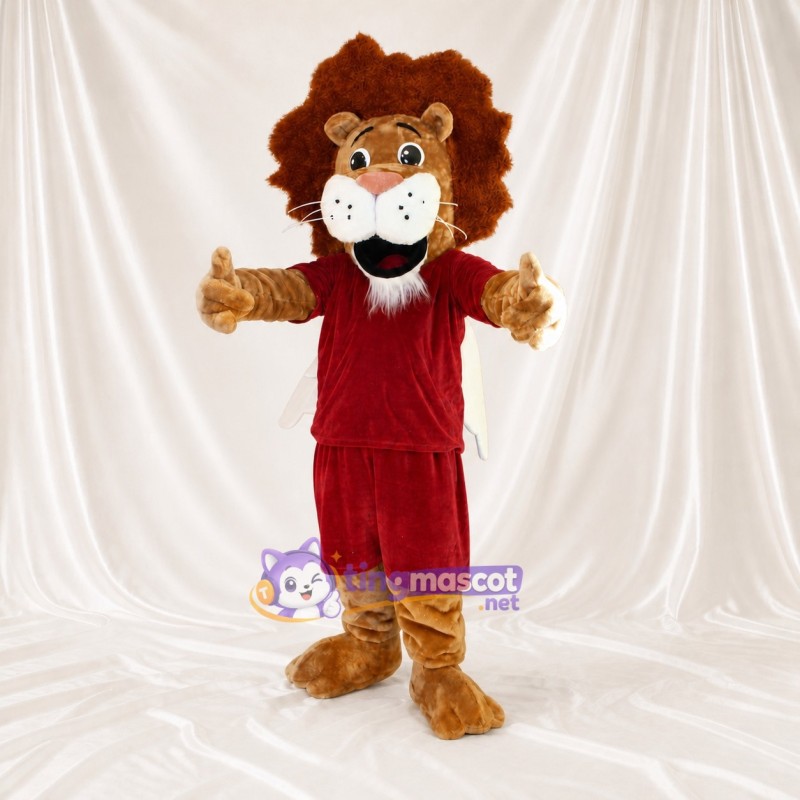 Athlète Lion en Uniforme d'Équipe Costume de mascotte intégral pour adultes Événements sportifs