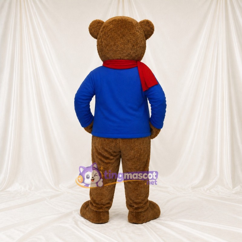 Brown Construction Bear Mascot Costume Full Body for Adults School Events