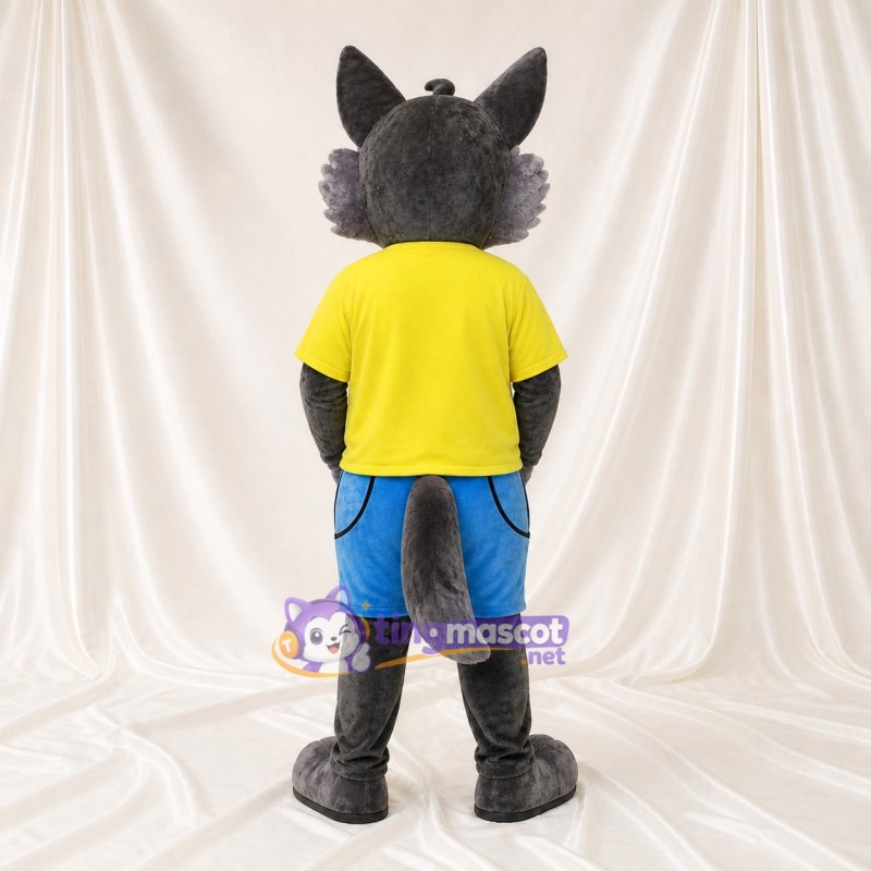 Costume de mascotte loup athlète en uniforme d'équipe intégral pour adultes – événements sportifs