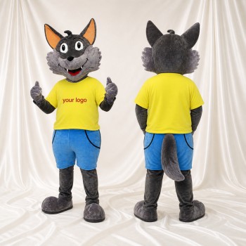 Costume de mascotte loup athlète en uniforme d'équipe intégral pour adultes – événements sportifs