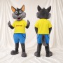 Costume de mascotte loup athlète en uniforme d'équipe intégral pour adultes – événements sportifs