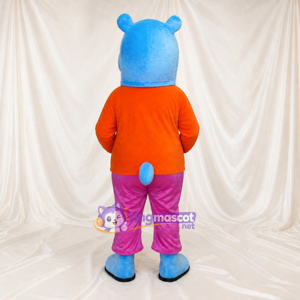 Blue Hippo Mascot Costume Full Body for Adults School Events Blue Hippo Mascot Costume Full Body for Adults School Events
