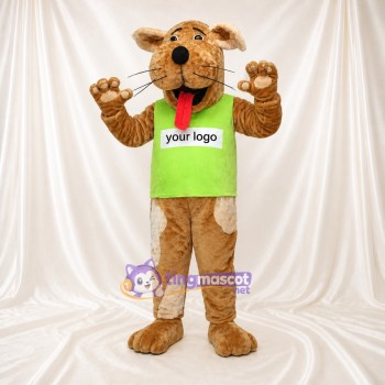 Chien de construction brun Costume de mascotte intégral pour adultes Événements scolaires