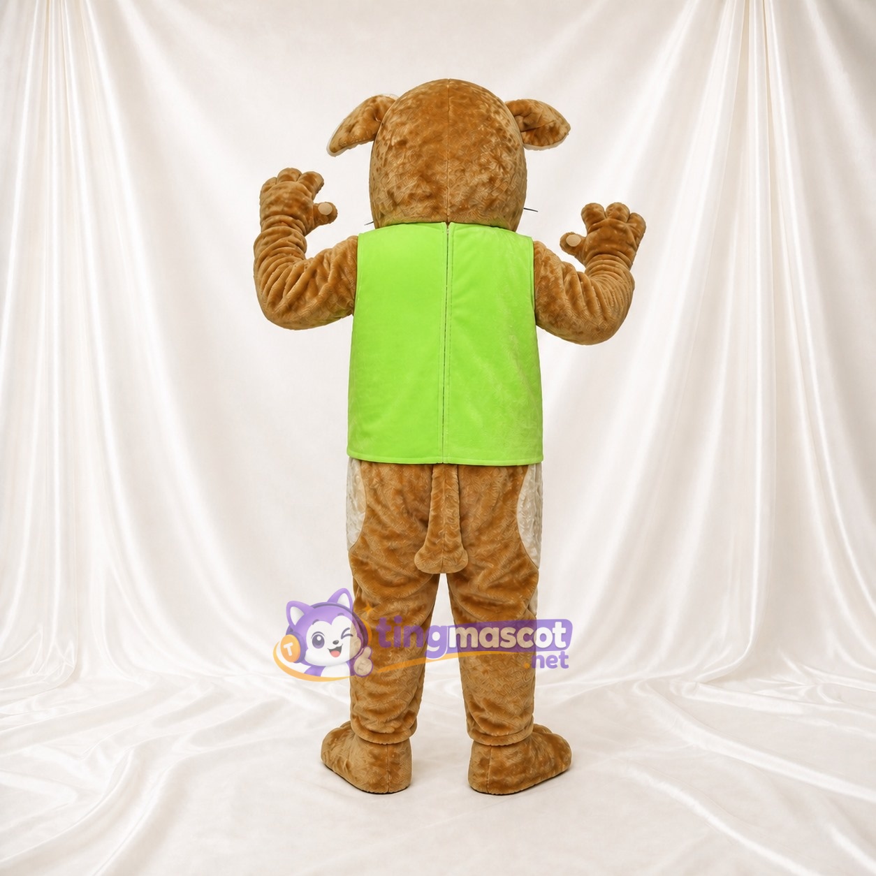 Chien de construction brun Costume de mascotte intégral pour adultes Événements scolaires Chien de construction brun Costume de mascotte intégral pour adultes Événements scolaires