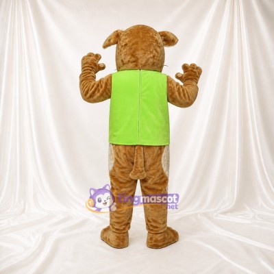 Brown Construction Dog Mascot Costume Full Body for Adults School Events