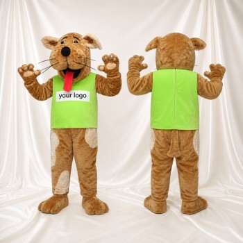 Chien de construction brun Costume de mascotte intégral pour adultes Événements scolaires
