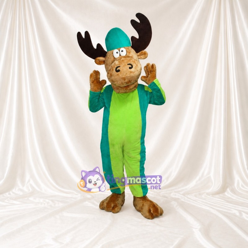 Moose Worker Mascot Costume Full Body for Adults Promotions