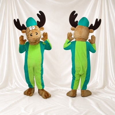 Moose Worker Mascot Costume Full Body for Adults Promotions