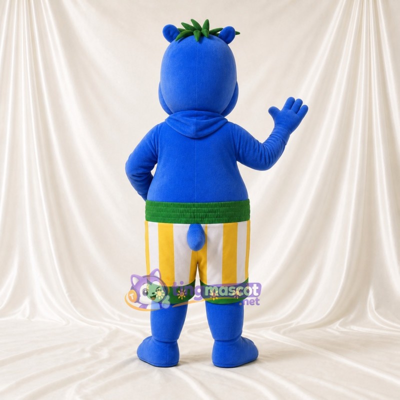 Blue Dinosaur Athlete Mascot Costume Full Body for Adults Sports Events