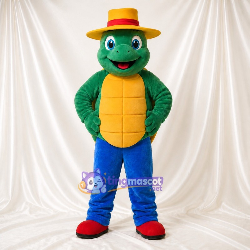 Green Turtle Worker Mascot Costume Full Body for Adults Promotions