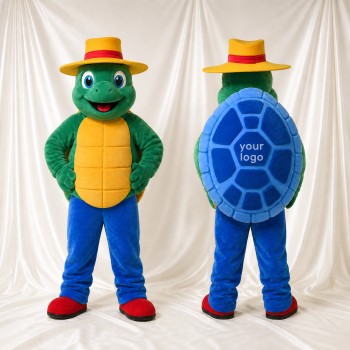Green Turtle Worker Mascot Costume Full Body for Adults Promotions