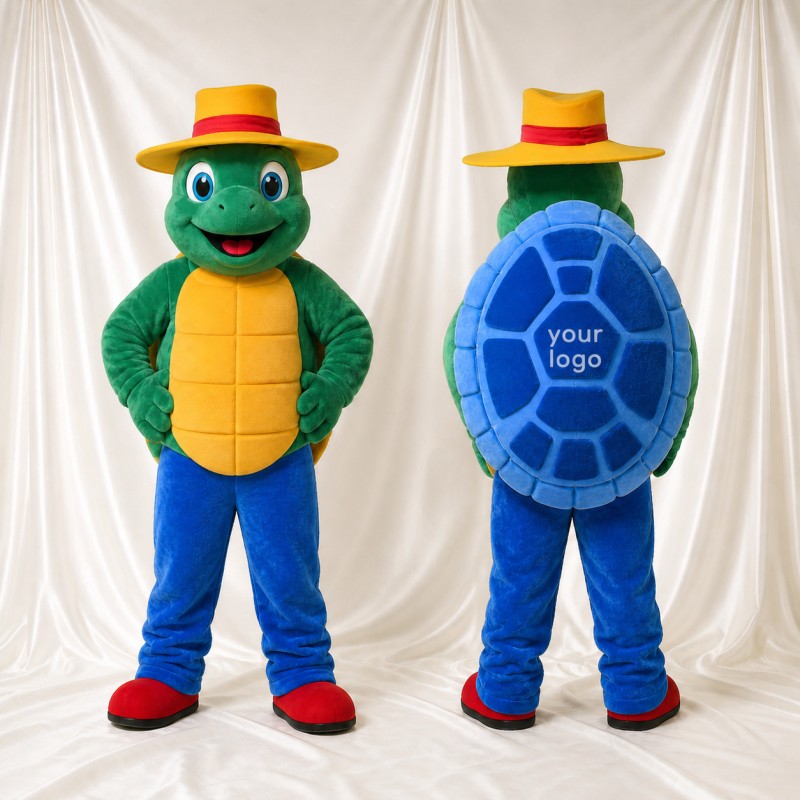 Green Turtle Worker Mascot Costume Full Body for Adults Promotions