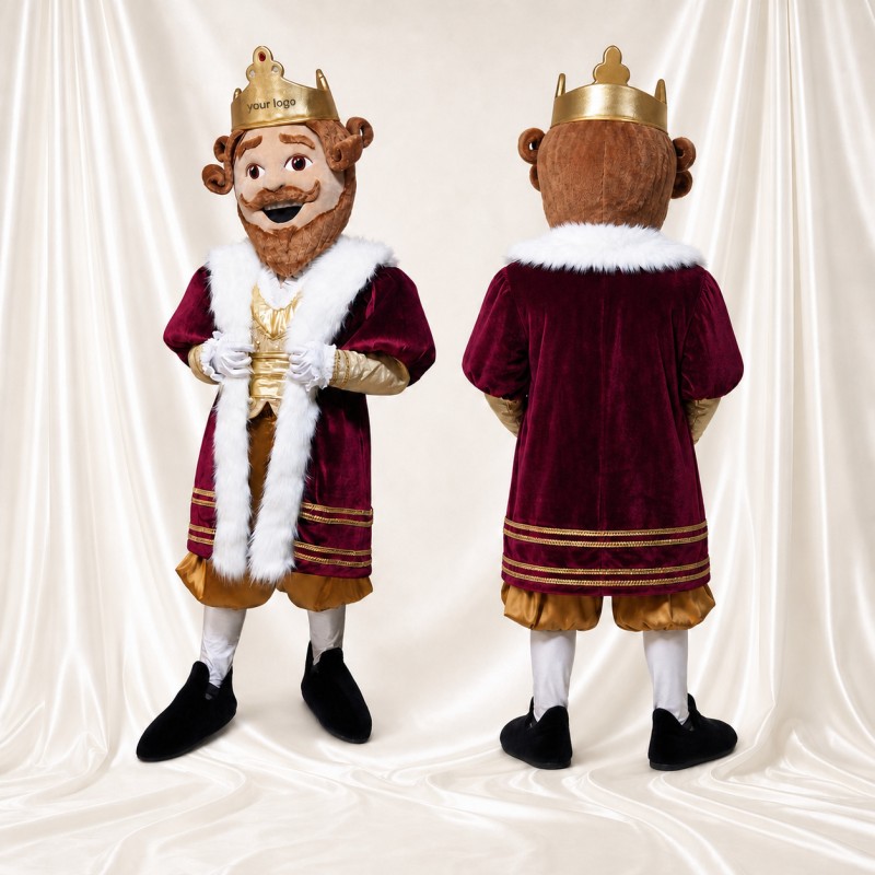 King Mascot Costume Full Body for Adults School Events
