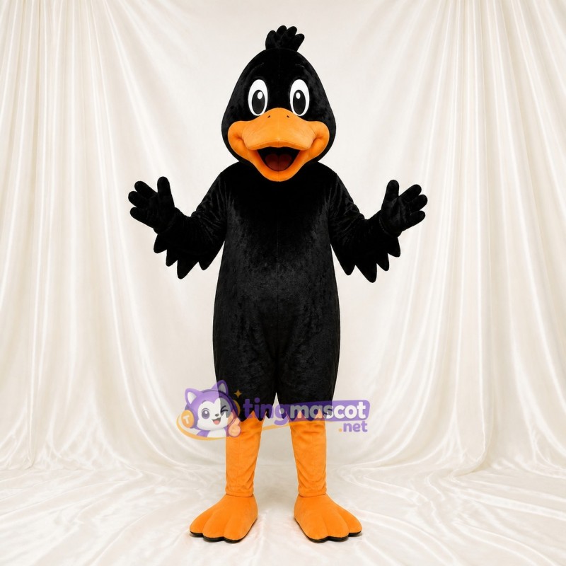 Black Construction Bird Mascot Costume Full Body for Adults School Events