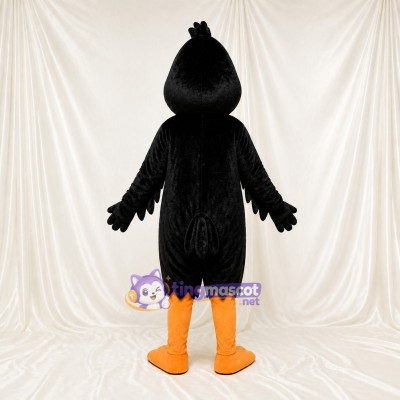 Black Construction Bird Mascot Costume Full Body for Adults School Events