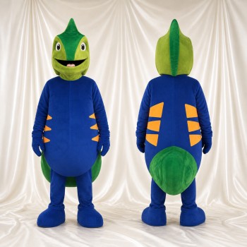 Dinosaure de Construction Vert Costume de mascotte intégral pour adultes Événements scolaires