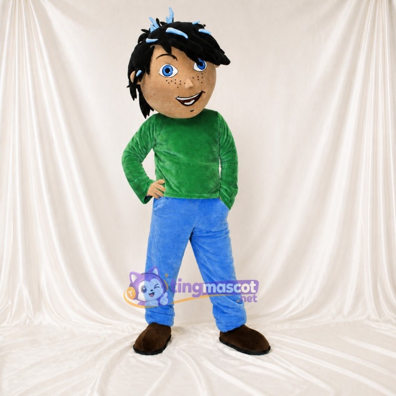 Cartoon Boy Mascot Costume Full Body for Adults School Events