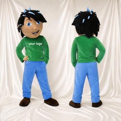 Cartoon Boy Mascot Costume Full Body for Adults School Events
