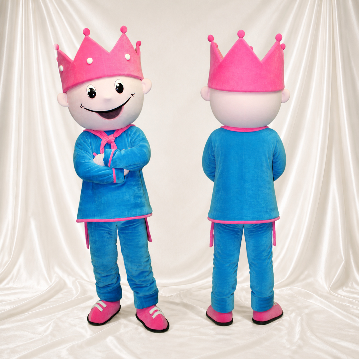 Crowned Girl Mascot Costume Full Body for Adults School Events Crowned Girl Mascot Costume Full Body for Adults School Events