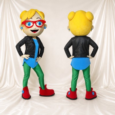 Black Superhero Girl Mascot Costume Full Body for Adults School Events