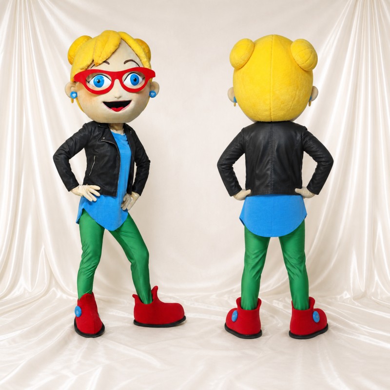 Black Superhero Girl Mascot Costume Full Body for Adults School Events