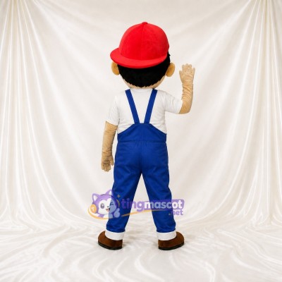 Mechanic Boy Mascot Costume Full Body for Adults Promotions
