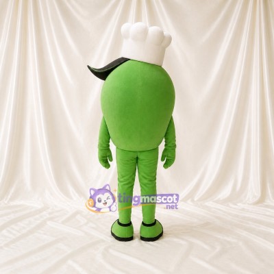 Pea Chef Mascot Costume Full Body for Adults Promotions