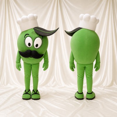 Pea Chef Mascot Costume Full Body for Adults Promotions