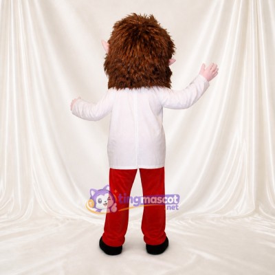 White Cartoon Boy Mascot Costume Full Body for Adults School Events