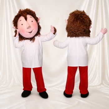 Garçon de dessin animé blanc Costume de mascotte intégral pour adultes Événements scolaires