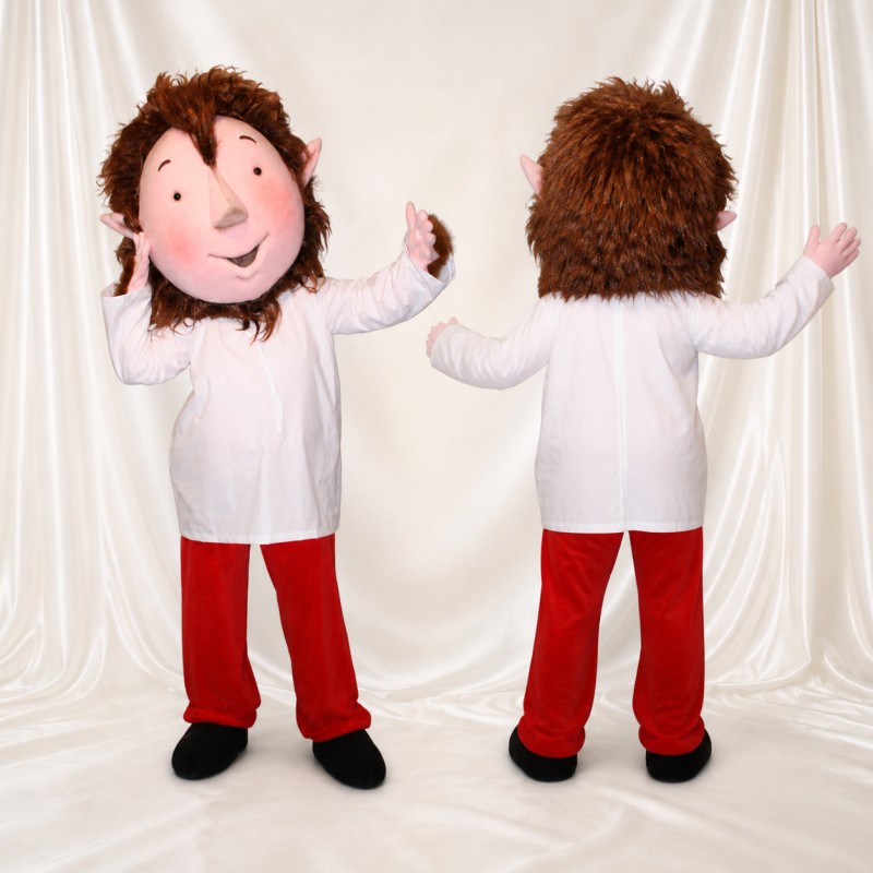 White Cartoon Boy Mascot Costume Full Body for Adults School Events
