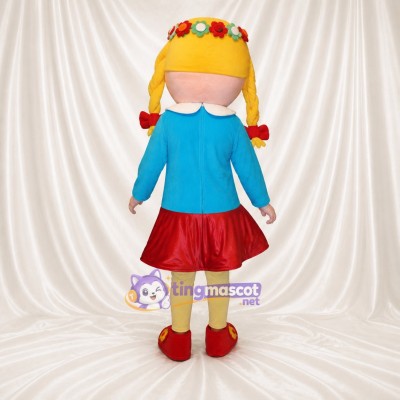 Flower Girl Mascot Costume Full Body for Adults School Events