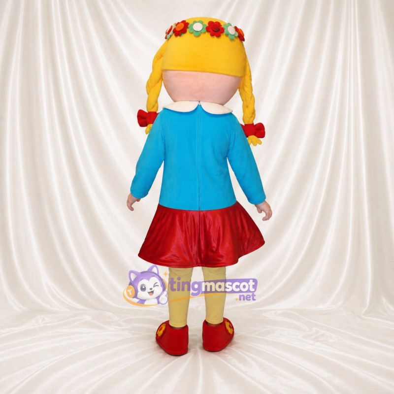 Flower Girl Mascot Costume Full Body for Adults School Events
