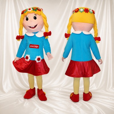 Flower Girl Mascot Costume Full Body for Adults School Events