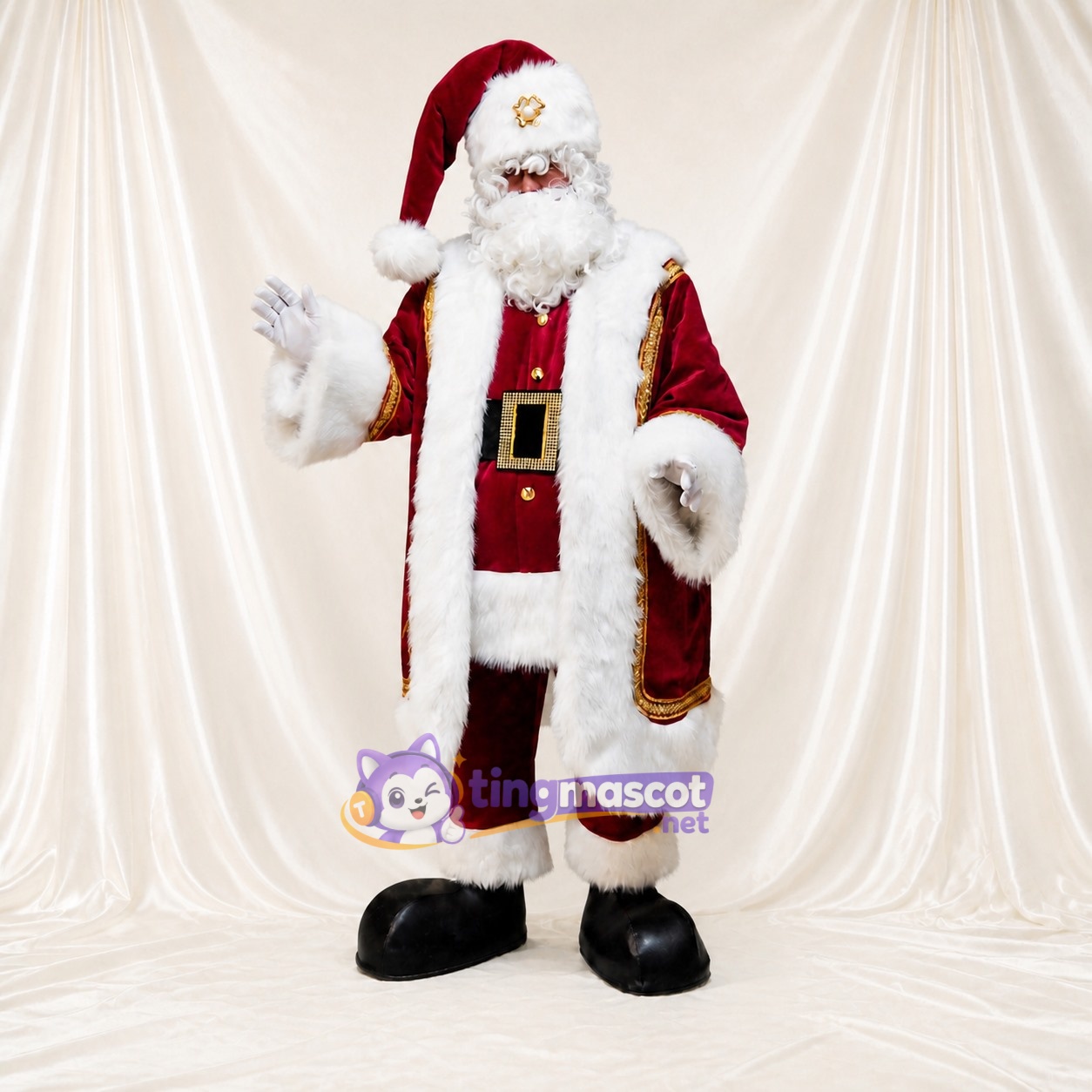 Ancien des Fêtes Costume de mascotte intégral pour adultes Noël