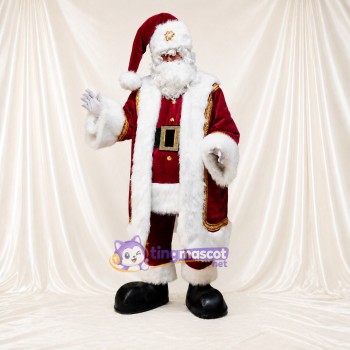 Ancien des Fêtes Costume de mascotte intégral pour adultes Noël