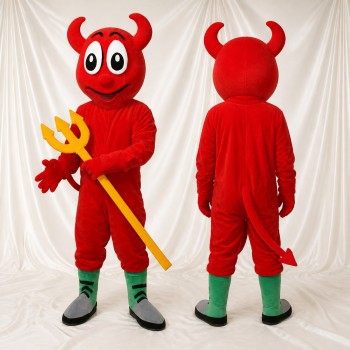 Devil Mascot Costume Full Body for Adults School Events