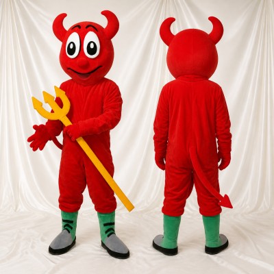 Devil Mascot Costume Full Body for Adults School Events