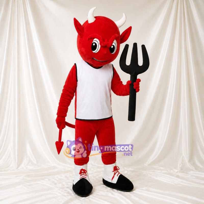 Devil Athlete Mascot Costume Full Body for Adults Sports Events