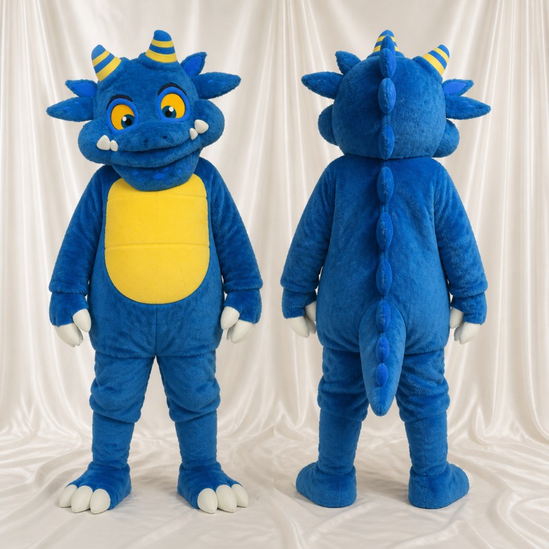 Construction Dragon Mascot Costume Full Body for Adults School Events