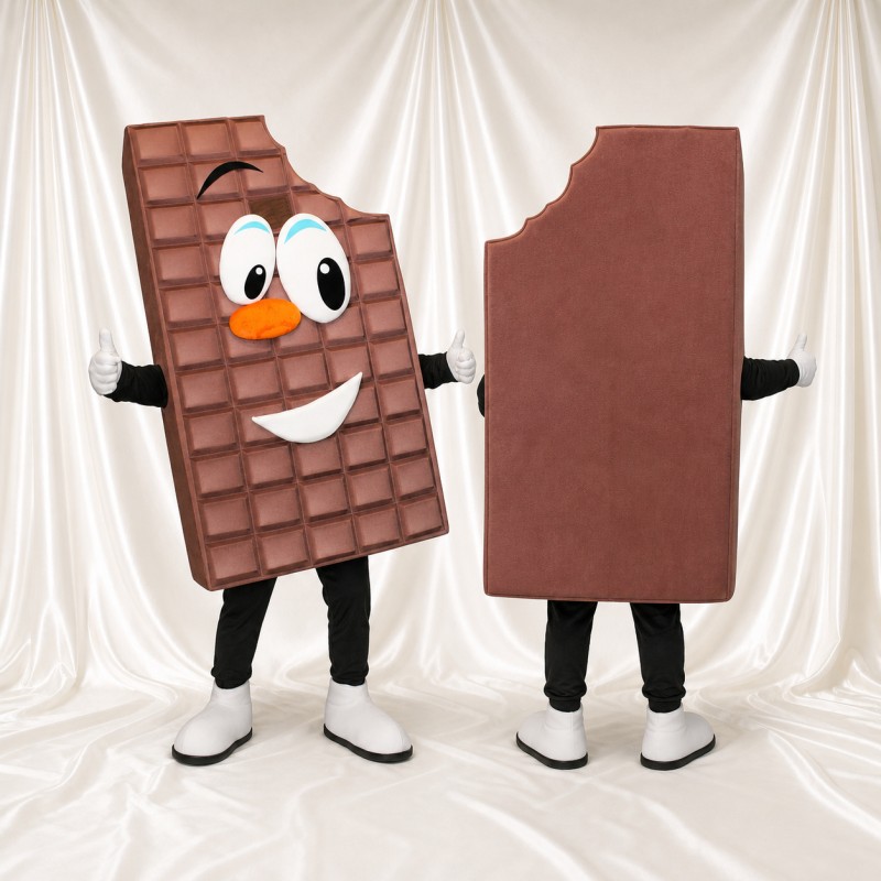 High Visibility Chocolate Bar Mascot Costume Full Body for Adults Food Events