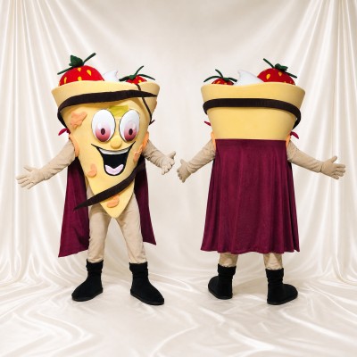 Tan Pizza Slice Mascot Costume Full Body for Adults Food Events