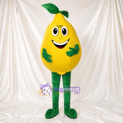 Yellow Pear Mascot Costume Full Body for Adults Food Events