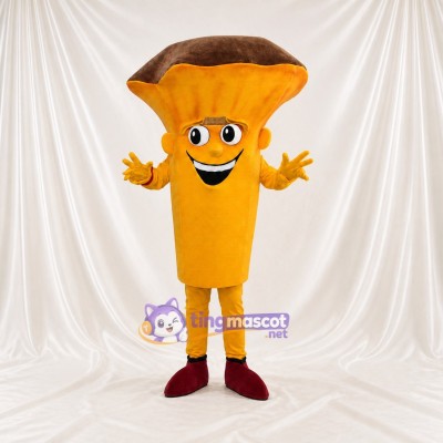 Orange Mushroom Mascot Costume Full Body for Adults Food Events