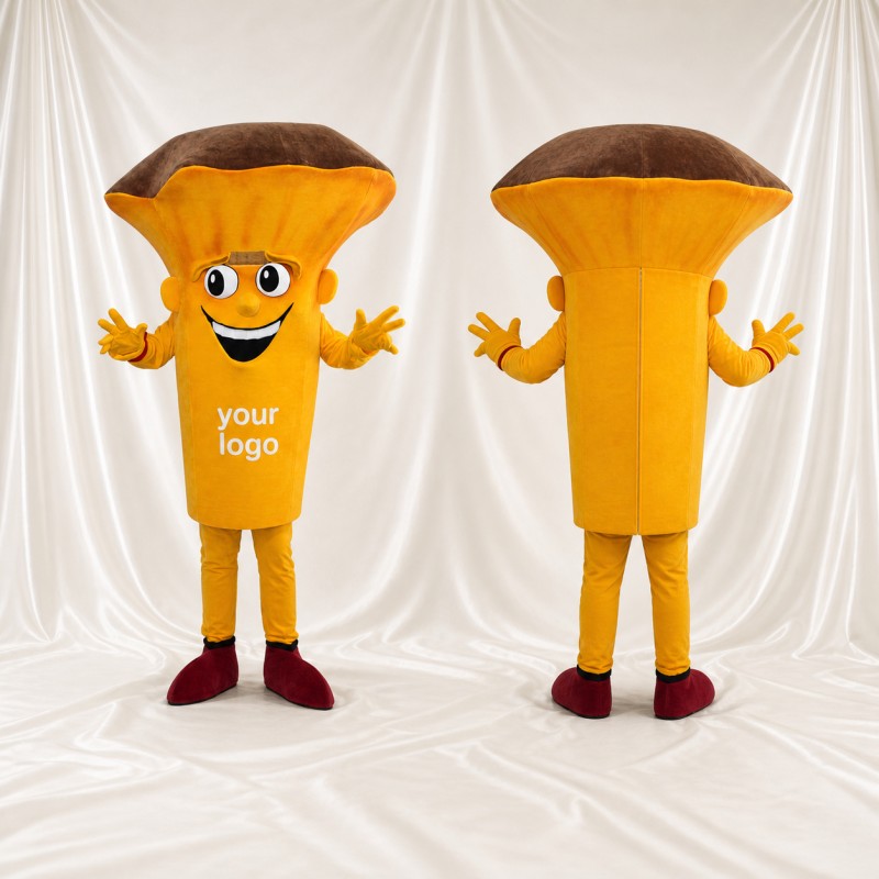Orange Mushroom Mascot Costume Full Body for Adults Food Events