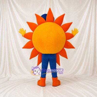 Orange Sun Character Mascot Costume Full Body for Adults School Events