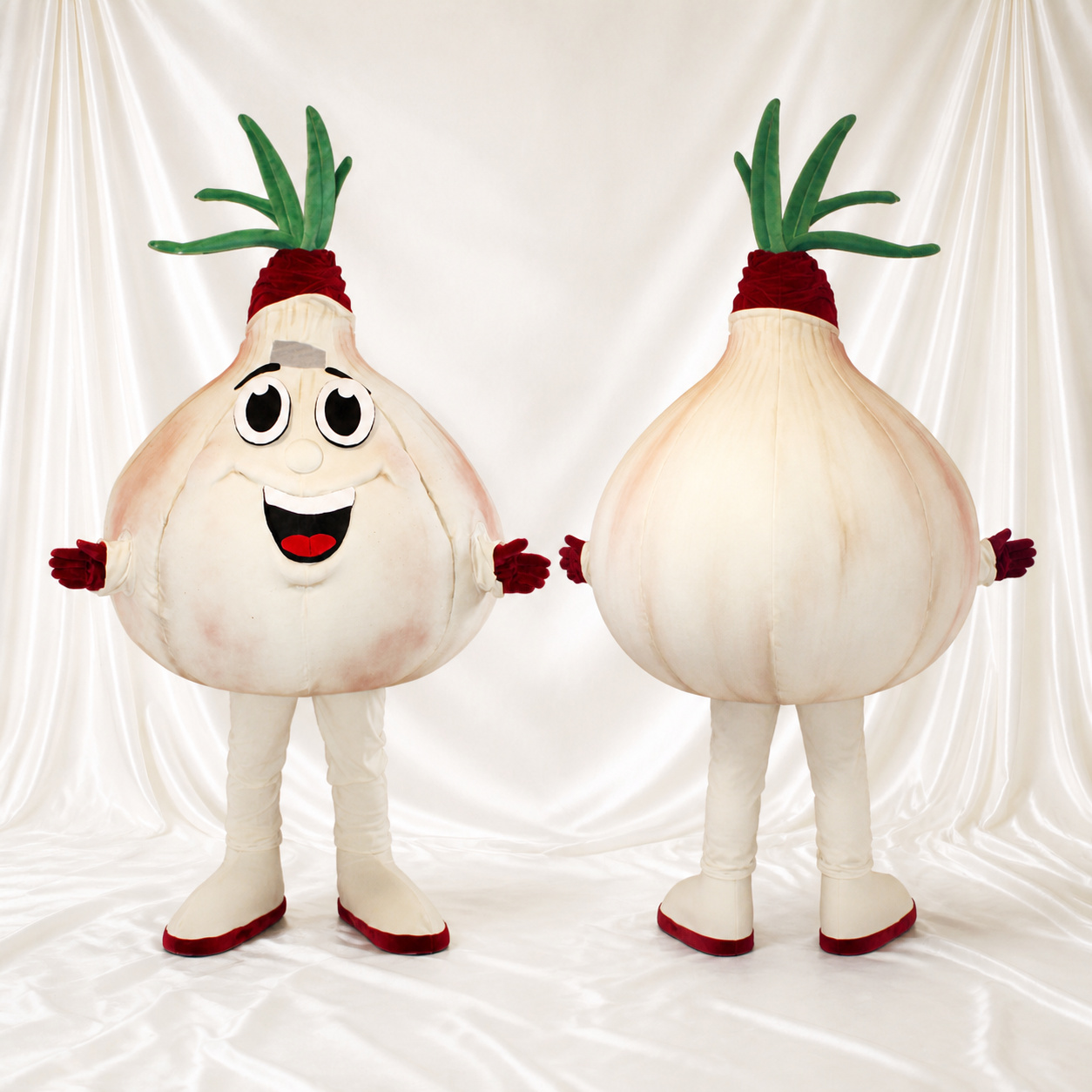 Ail Blanc Costume de mascotte intégral pour adultes Événements gastronomiques Ail Blanc Costume de mascotte intégral pour adultes Événements gastronomiques